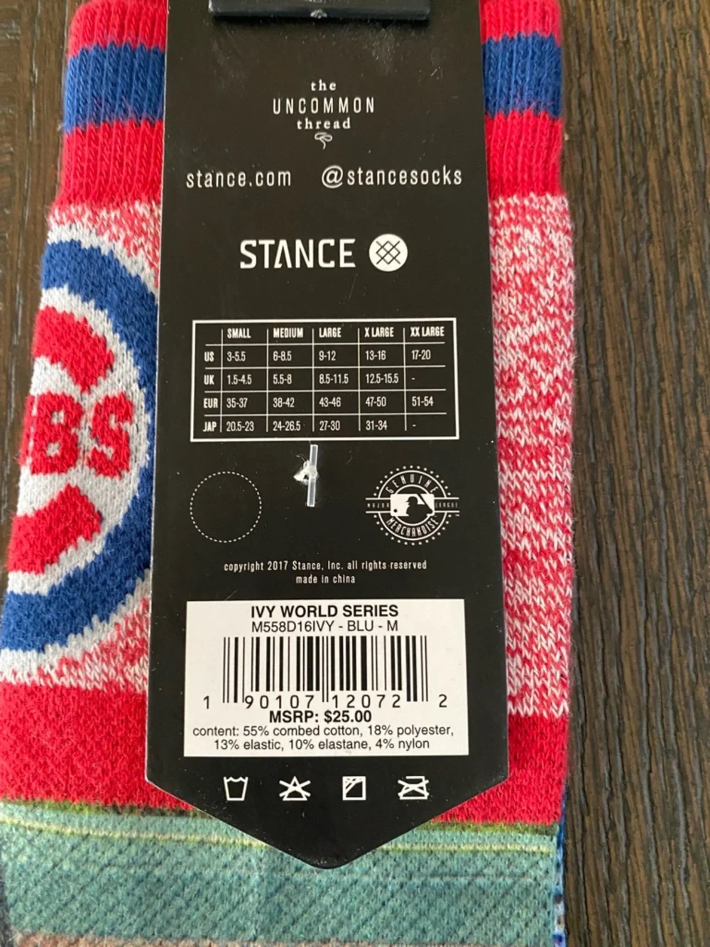 Stance 2019 World Series Chicago Cubs Wrigley Field Crew Socks - Picture 3 of 6